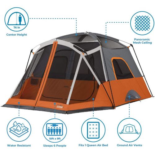  CORE 4 Person / 6 Person Straight Wall Cabin Tents