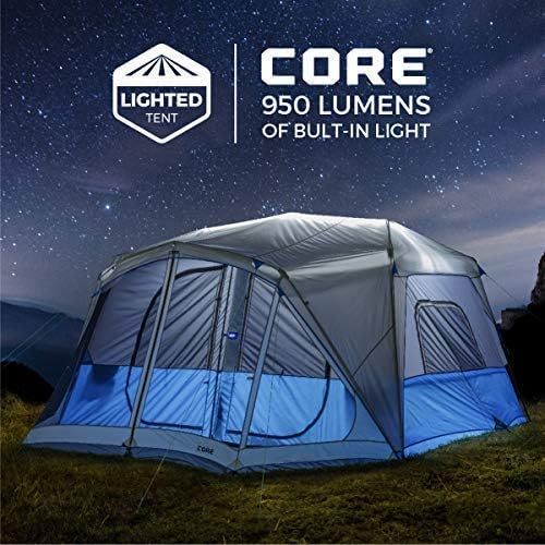  Core 10 Person Lighted Instant Cabin Tent & Footprint