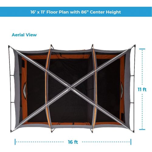  CORE 12 Person Extra Large Straight Wall Cabin Tent - 16 x 11