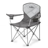 CORE Core Equipment Folding Padded Quad Chair with Carry Bag, Gray