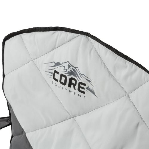  CORE Core Equipment Folding Padded Quad Chair with Carry Bag, Gray