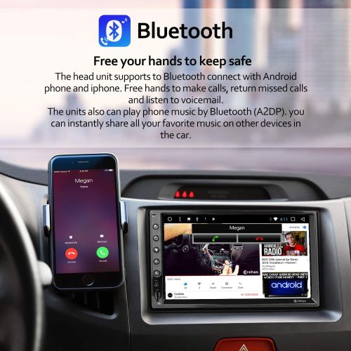  [아마존베스트]COREHAN Double Din Android Car Stereo - Corehan 7 inch Touch Screen in Dash Car Radio Video Multimedia Player with Bluetooth WiFi GPS Navigation System (Android 7, 7 inch Screen)