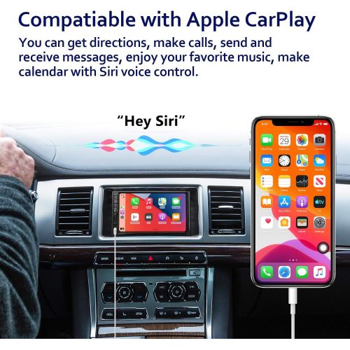  Double Din Car Stereo with Bluetooth - Corehan 7 Inch Touch Screen Car Radio AM FM Compatiable with Carplay Android Auto Mirror Link