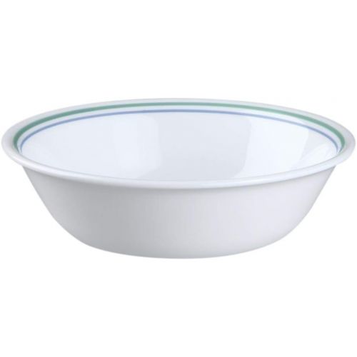  CORELLE Geschirr-Set Country Cottage aus Vitrelle-Glas fuer 4 Personen 16-teilig, Splitter- und bruchfest, gruen/blau