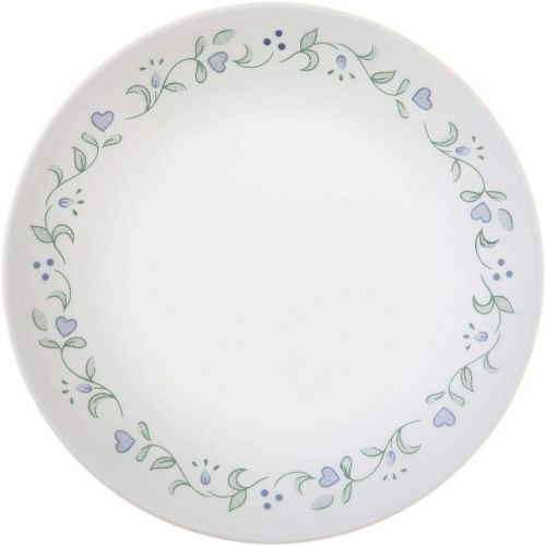  CORELLE Geschirr-Set Country Cottage aus Vitrelle-Glas fuer 4 Personen 16-teilig, Splitter- und bruchfest, gruen/blau