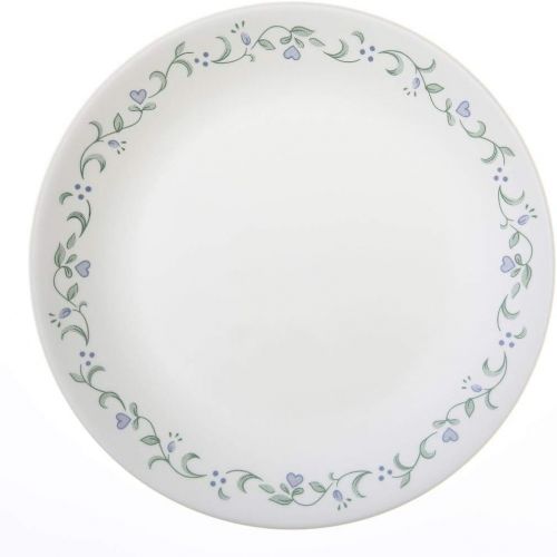  CORELLE Geschirr-Set Country Cottage aus Vitrelle-Glas fuer 4 Personen 16-teilig, Splitter- und bruchfest, gruen/blau