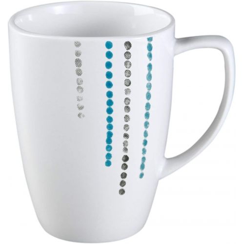  CORELLE Regen Drops Chip und bruchfest Abendessen Set, Glas, blau/grau, 16Stueck