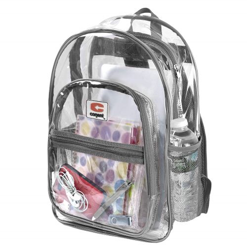  CORJENT Strong-Heavy Duty Clear School Backpack, Reinforced Padded Straps & “Bonus LED Flashlight”