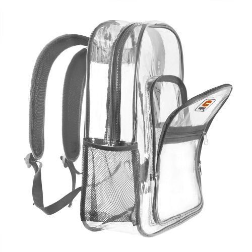  CORJENT Strong-Heavy Duty Clear School Backpack, Reinforced Padded Straps & “Bonus LED Flashlight”