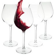 Unbreakable Red Wine Glasses, Shatterproof and BPA-Free Tritan Plastic, Scratch-Resistant Wine Goblets with Stem, Dishwasher Safe, 4 Pack