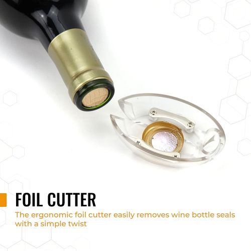  [아마존베스트]Cork Genius Wine Opener Set (4-Piece) with Wine Accessories - Includes Air Pump Bottle Opener, Bottle-Top Aerator, Wine Foil Cutter, and Vacuum Seal Wine Stopper - Premium Stainles