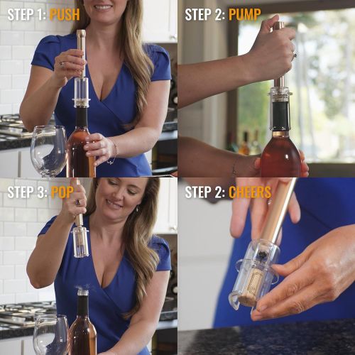  [아마존베스트]Cork Genius Air-Pump Wine Opener - Easy-Open Wine Bottle Opener with Air Lift Technology for Effortless Bottle Opening - Durable and Indestructible Stainless-Steel Design - Non-Ele