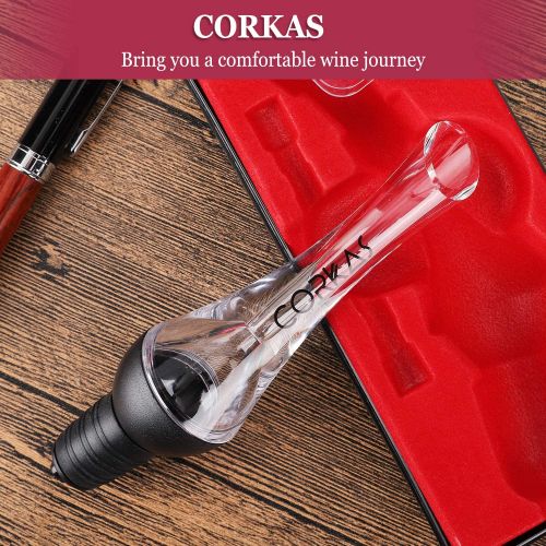  [아마존베스트]Wine Aerator by Corkas, 2020 Premium Wine Pourer Decanter Spout for Aerating Wine Instantly Perfect Gift for Wine Lovers