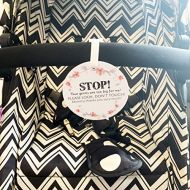 CORNERIA Polite Remind:Stop! Please Look,Dont Touch Tag W/Hanging Straps(Girl Sign, Newborn, Baby Car Seat Tag, Stroller Tag, Baby Preemie No Touching Car Seat Sign Tag)
