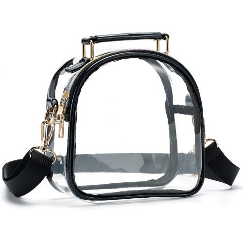  Clear Purse for Women/Girls, Coromay NFL Clear Stadium Bag, Premium Clear Crossbody Bag Stadium Approved with Adjustable Strap and Colorful Zipper