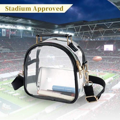  Clear Purse for Women/Girls, Coromay NFL Clear Stadium Bag, Premium Clear Crossbody Bag Stadium Approved with Adjustable Strap and Colorful Zipper