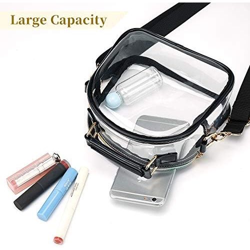  Clear Purse for Women/Girls, Coromay NFL Clear Stadium Bag, Premium Clear Crossbody Bag Stadium Approved with Adjustable Strap and Colorful Zipper