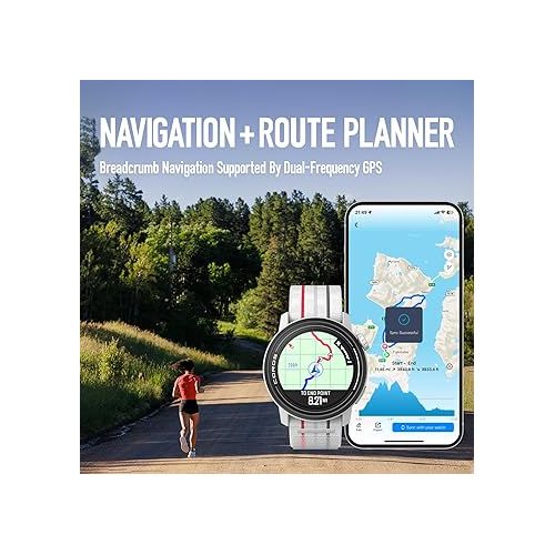  COROS PACE 3 Sport Watch GPS, Lightweight and Comfort, 17 Days Battery Life, Dual-Frequency GPS, Heart Rate, Navigation, Sleep Track, Training Plan, Run, Bike, and Ski (White Nylon)