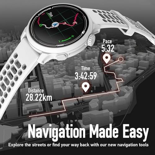  COROS PACE 2 Sport Watch GPS Heart Rate Monitor, 20 Days Long Battery Life, Barometer, Lightweight, Strava, Training Plan, Navigation, Sleep Track, Swim, Bike, Run, Strength, Treadmill (Navy Nylon)