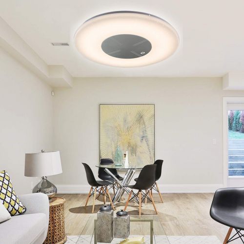  CORSO 18’’ Modern LED Ceiling Light Fixture with Remote Control, 48W 3500 LM, Flush Mount Ceiling Lamp with Dimmable Color Adjustable Smart Timer and Night Light for Living Bed Din