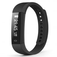 COSBITY Fitness Tracker with Heart Rate Monitor Watch Activity Step Pedometer Bracelet Sport Equipment for Men Women and Kids for iOS & Android App - Black, Free One Pair Wristband