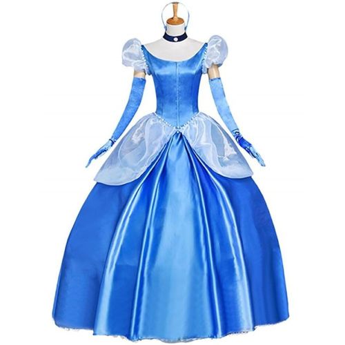  COSBOOM Halloween Womens Princess Sandy Satin Dress Cosplay Costume