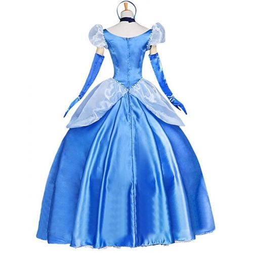  COSBOOM Halloween Womens Princess Sandy Satin Dress Cosplay Costume