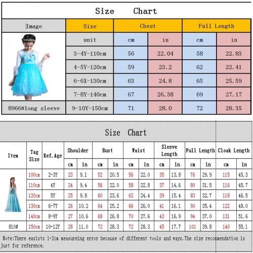  COSCOO Girls Snow Queen Frozen Costume for Girls Princess Dress Anna Elsa Dress for Kids