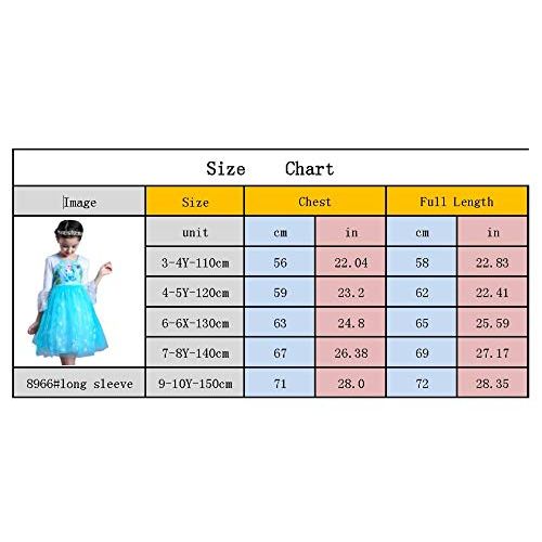  COSCOO Girls Snow Queen Frozen Costume for Girls Princess Dress Anna Elsa Dress for Kids