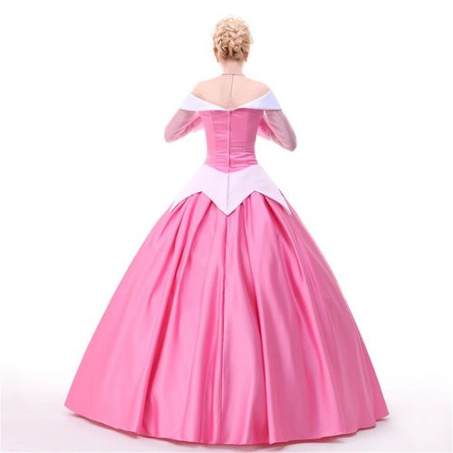  COSKING Aurora Costume for Women, Deluxe Halloween Princess Cosplay Dress with Cloak