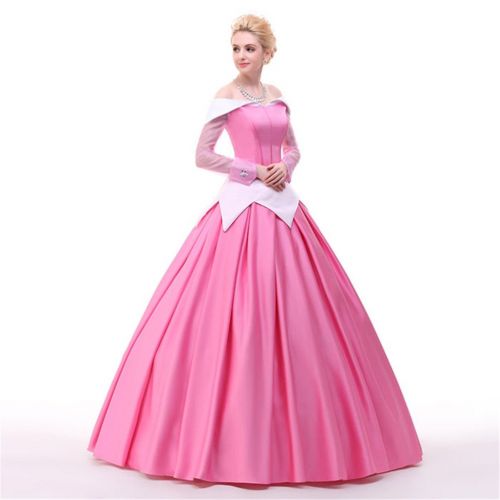  COSKING Aurora Costume for Women, Deluxe Halloween Princess Cosplay Dress with Cloak