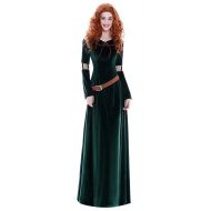 COSKING Princess Merida Costume for Women, Deluxe Halloween Cosplay Dress Long