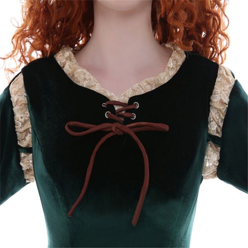  COSKING Princess Merida Costume for Women, Deluxe Halloween Cosplay Dress Long