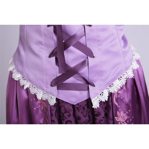  COSKING Rapunzel Costume for Women, Deluxe Halloween Princess Cosplay Dress Purple