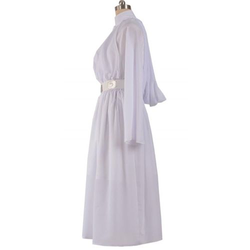  COSKING Princess Leia Costume for Women, Deluxe Halloween Cosplay Dress White