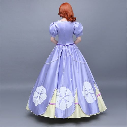  COSKING Princess Sofia Costume for Women, Deluxe Halloween Cosplay Party Dress Ball Gown