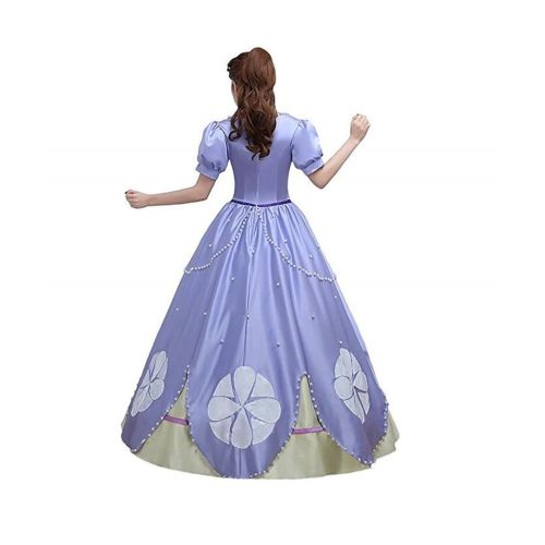  COSKING Princess Sofia Costume for Women, Deluxe Halloween Cosplay Party Dress Ball Gown