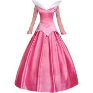 COSKING Deluxe Womens Classic Princess Aurora Costume Halloween Cosplay Dress Ball Gown