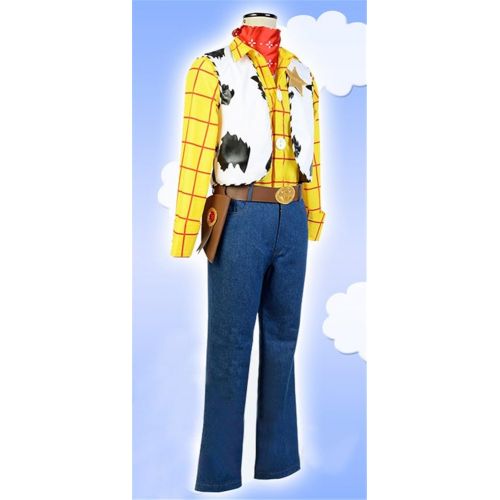  COSKING Woody Costume for Men, Deluxe Halloween PolicemanCowboy Cosplay Party Outfit