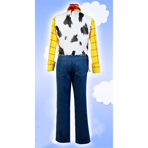  COSKING Woody Costume for Men, Deluxe Halloween PolicemanCowboy Cosplay Party Outfit