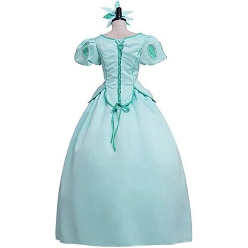  COSKING Mermaid Princess Costume for Women, Deluxe Halloween Ariel Cosplay Dress Green