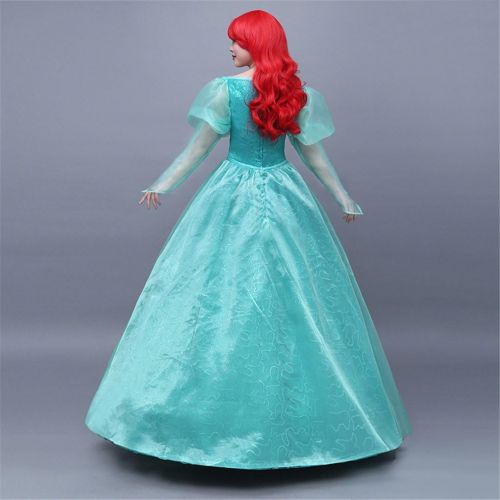  COSKING Mermaid Princess Costume for Women, Deluxe Halloween Ariel Cosplay Dress Green