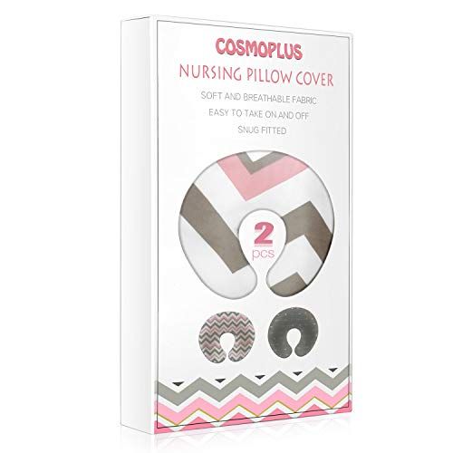  [아마존베스트]COSMOPLUS Stretchy Nursing Pillow Covers-2 Pack Nursing Pillow Slipcovers for Breastfeeding Moms,Ultra Soft Snug Fits On Infant Nursing Pillow,Arrow Chevron