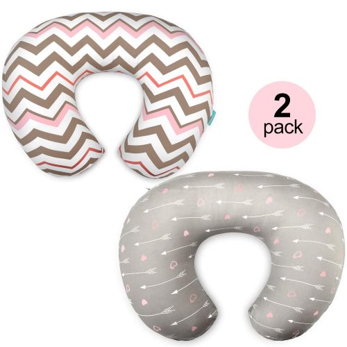  [아마존베스트]COSMOPLUS Stretchy Nursing Pillow Covers-2 Pack Nursing Pillow Slipcovers for Breastfeeding Moms,Ultra Soft Snug Fits On Infant Nursing Pillow,Arrow Chevron