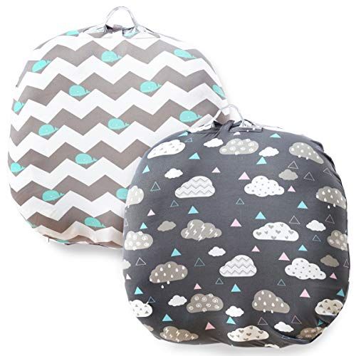  [아마존베스트]COSMOPLUS Stretchy Newborn Lounger Cover -2 Pack Removable Slipcover,Super Soft Snug Fitted,Whale & Clouds