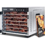 COSORI Food Dehydrator for Jerky, Large Drying Space with 6.5ft², 600W Dehydrated Dryer, 6 Stainless Steel Trays, 48H Timer, 165°F Temperature Control, for Herbs, Meat, Fruit, and Yogurt, Silver