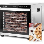 COSORI Food Dehydrator for Jerky, with 16.2ft² Drying Space, 1000W, 10 Stainless Steel Trays Dehydrated Machine (50 Recipes) with 48H Timer and Temp Control, for Herbs, Fruit, Meat, and Yogurt,Silver
