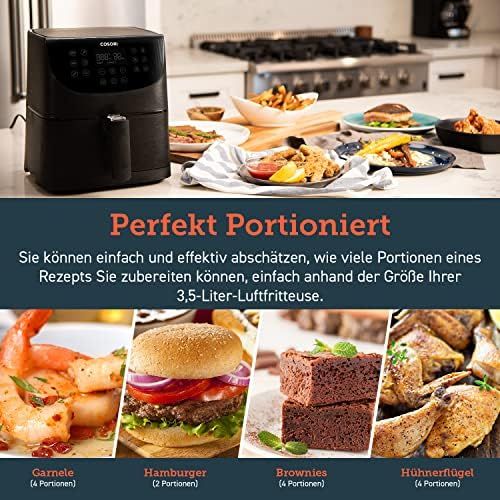  Besuchen Sie den COSORI-Store COSORI Heissluftfritteuse Airfryer Friteuse Heissluft Fritteusen Air Fryer mit Digitalem LED-Touchscreen, 11 Programmen, Vorheizen&Warmhalten, Shake-Modus, 100 Rezeptheft, BPA-Frei,