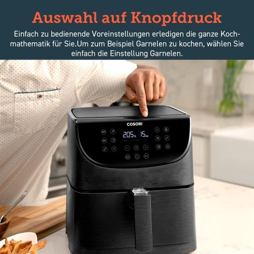  Besuchen Sie den COSORI-Store COSORI Heissluftfritteuse Airfryer Friteuse Heissluft Fritteusen Air Fryer mit Digitalem LED-Touchscreen, 11 Programmen, Vorheizen&Warmhalten, Shake-Modus, 100 Rezeptheft, BPA-Frei,