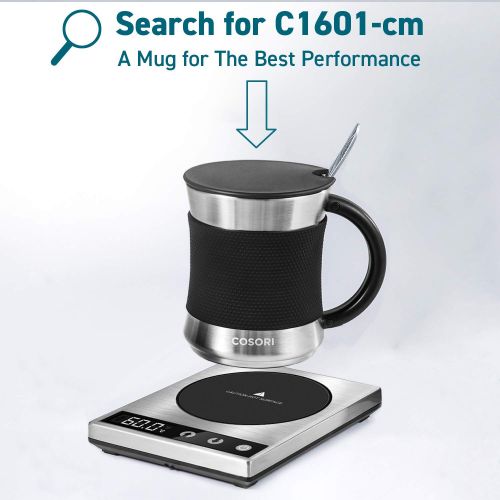  [아마존 핫딜]  [아마존핫딜]COSORI Coffee Mug Warmer, Premium 24Watt Stainless Steel, Best Gift Idea, Office/Home Use Electric Cup Beverage Plate, Water,Cocoa,Milk